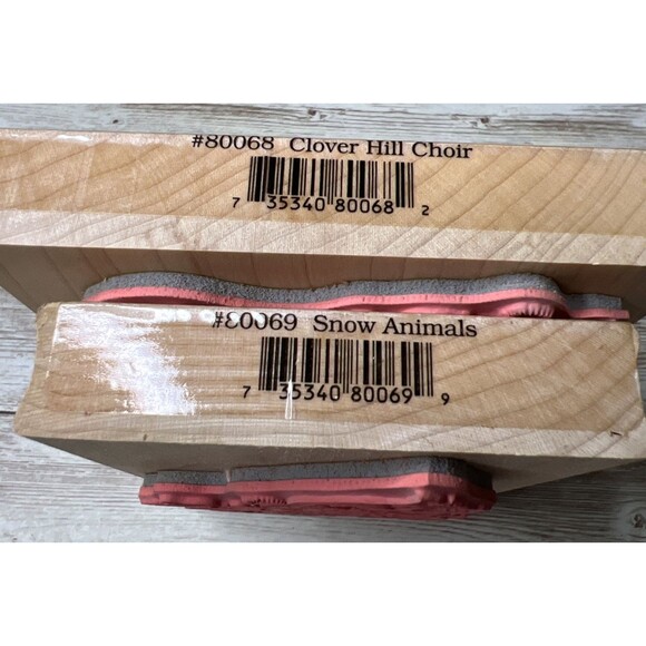 Lot of 2 Stamps Happen "Clover Hill"  (1990's) Wood Rubber Stamp VTG Bears/Bunny - Picture 4 of 10